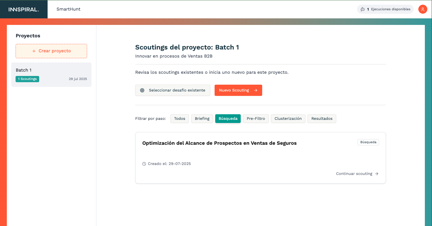 Dashboard de SmartHunt